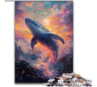 Puzzle 1000 pièces pour Adolescents Baleines au Coucher du Soleil, Jouet éducatif idéal comme Cadeau pour Toute la Famille à partir de 14 Ans (Taille 50x75cm)