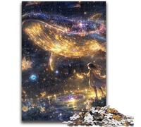 Puzzle 1000 pièces pour Adolescents Baleines sous Le Ciel étoilé Jeu Stimulant Jouets Idéal comme Cadeau pour Toute la Famille 50x75cm