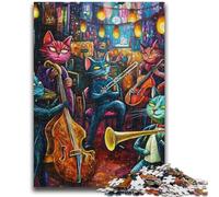 Puzzle 1000 pièces pour Adolescents, Band Cats Difficile à réaliser, mais Amusant et Humoristique Cadeau d'anniversaire, Cadeaux, décoration Murale 50x75cm
