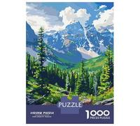 Puzzle 1000 Pièces pour Adolescents Banff National Park Canada Illustration Puzzle pour Adultes, Jouet, Décoration Murale, Cadeaux pour Femmes, Anniversaire Et Cadeaux Uniques 52x38cm/1000pcs