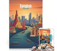 Puzzle 1000 pièces pour Adolescents, Bangkok, Thaïlande, Jouet Anti-Stress, pour s'amuser en Famille, Cadeau pour Les Amis et la Famille 38x26cm