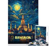 Puzzle 1000 pièces pour Adolescents Bangkok Thaïlande Paysage Nocturne Puzzle 1000 pièces Jeux relaxants Cadeau d'anniversaire Analyse et logique (38x52cm)