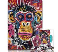 Puzzle 1000 pièces pour Adolescents, Basquiat Chimpanzé, Jouets éducatifs, décoration d'intérieur Unique et Cadeaux, 26x38cm