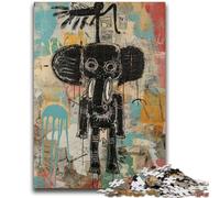 Puzzle 1000 pièces pour Adolescents Basquiat Elephant, Puzzle 1000 pièces, avec Affiche et fiche de Questions-réponses Assorties, pour Les 14 Ans et Plus (75x50cm)