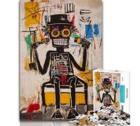 Puzzle 1000 pièces pour Adolescents Basquiat Robot Puzzles pour Adolescents, Jeux éducatifs Décoration de la Maison Convient pour la décoration de Bureau (Taille 75x50cm)