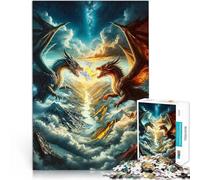 Puzzle 1000 pièces pour Adolescents Bataille du Roi Dragon Défi Difficile pour soulager Le Stress Bon Cadeau 52x38cm