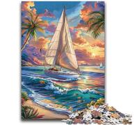 Puzzle 1000 pièces pour Adolescents, Bateau naviguant sur l'océan, Jeu Stimulant et éducatif en Famille pour Anniversaire, Noël 26x38cm