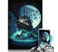 Puzzle 1000 pièces pour Adolescents, Bateau Pirate Sombre, Jeux éducatifs, Collection d'artistes, Beaux-Arts, 26x38cm