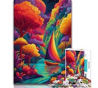 Puzzle 1000 pièces pour Adolescents Bateau psychédélique, Jeu éducatif Familial, Cadeaux pour Amis et Famille à partir de 14 Ans 38x26cm