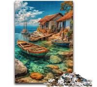 Puzzle 1000 pièces pour Adolescents, Bateau sur Une île de villégiature, Jeu éducatif, défi, Cadeau d'anniversaire, décoration Murale (75x50cm)