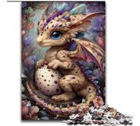 Puzzle 1000 pièces pour Adolescents Bébé Dragon, à partir de 14 Ans, pour s'amuser en Famille et Passer Une soirée Jeux, Collection Artistes, Beaux-Arts (Taille 26x38cm)