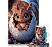 Puzzle 1000 pièces pour Adolescents Bébé Dragon Nouveau-né Pâques Jeu de réflexion sans Couture Cadeau Temps de Repos et de Jeu Loisirs créatifs de Noël (50x75cm)