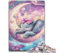 Puzzle 1000 pièces pour Adolescents bébé éléphant endormi, Jeu éducatif Familial, idéal pour la décoration de Bureau (75x50cm)