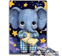 Puzzle 1000 pièces pour Adolescents bébé éléphant endormi, Jouet éducatif Anti-Stress, idéal comme Cadeau (38x26cm)