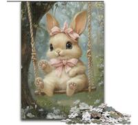 Puzzle 1000 pièces pour Adolescents : Bébé Lapin sur la balançoire, Jeu Stimulant et Jeu Familial, Une œuvre d'art pour Les 14 Ans (Taille 26x38cm)