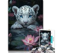 Puzzle 1000 pièces pour Adolescents, bébé léopard des neiges, Puzzle Adulte, défi d'intelligence cérébrale, Jouets addictifs pour la décoration de la Maison (Taille 75x50cm)