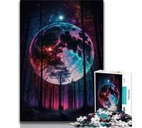 Puzzle 1000 pièces pour Adolescents Belle forêt et Pleine Lune Puzzle 1000 pièces pour Adultes et Adolescents Relax Games est Un pour Toute la Famille (26x38cm)