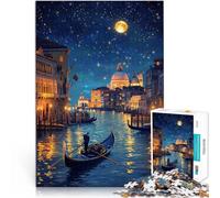 Puzzle 1000 pièces pour Adolescents Belle Nuit à Venise Défi Difficile pour soulager Le Stress Une œuvre d'art 52x38cm