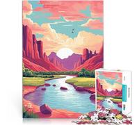 Puzzle 1000 pièces pour Adolescents Belle Vallée Montagne Jouets éducatifs d'apprentissage pour la décoration intérieure 52x38cm