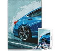Puzzle 1000 pièces pour Adolescents - Berline Honda Bleue - Jeu éducatif, Amusant et Original - 38x52cm