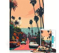 Puzzle 1000 pièces pour adolescents Beverly Hills Vaporwave Jeu communautaire parfait Jeu cognitif Cadeau Jeu relaxant Activité d'anniversaire amusante (50 x 75 cm)