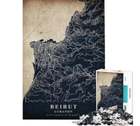 Puzzle 1000 pièces pour Adolescents Beyrouth Liban Puzzle pour Adultes Jeu Relaxant Anti-Stress pour Les Amateurs de Jeux (Taille 38x52cm)
