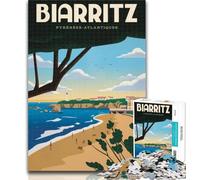 Puzzle 1000 pièces pour Adolescents Biarritz, 1000 pièces pour Adultes et Adolescents, Jeux éducatifs, décoration d'intérieur, Collection d'artistes, Beaux-Arts 26x38cm