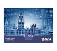 Puzzle 1000 Pièces pour Adolescents Big Ben Blueprint Design Puzzles pour Adultes - Jeu Manuel - Assemblage De Motifs - Cadeau d'anniversaire Unique 52x38cm/1000pcs