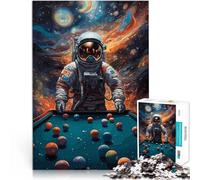 Puzzle 1000 pièces pour Adolescents Billard Astronaut Fantasy Jouet éducatif d'apprentissage Une œuvre d'art 38x26cm