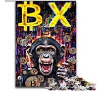 Puzzle 1000 pièces pour Adolescents Bitcoin Chimpanzé, pour 14 Ans et Plus pour s'amuser en Famille et Passer Une soirée Jeux Collection d'artistes, Beaux-Arts (Taille 26x38cm)