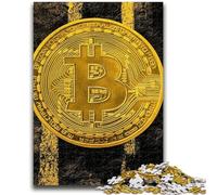 Puzzle 1000 pièces pour Adolescents Bitcoin doré Difficile à réaliser, mais Amusant et Humoristique Cadeau d'anniversaire, Cadeaux, décoration Murale 50x75cm