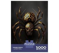 Puzzle 1000 Pièces pour Adolescents Black and Gold Spider Puzzles pour Adolescents, Casse-tête, Jeu D'assemblage De Motifs, Cadeau d'anniversaire Unique 52x38cm/1000pcs