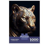 Puzzle 1000 Pièces pour Adolescents Black and Gold Tiger Puzzles pour Adultes, Jeu De Réflexion, Assemblage De Motifs, Cadeaux d'anniversaire Et Cadeaux Uniques 52x38cm/1000pcs