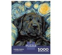 Puzzle 1000 Pièces pour Adolescents Black Labrador Sleeping Puzzle Amusant Et Humoristique pour Adolescents, Idéal comme Cadeau d'anniversaire, De Noël Ou Autre 52x38cm/1000pcs
