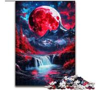 Puzzle 1000 pièces pour Adolescents Blood Moon, Anti-Stress, Vacances à la Maison, décoration Parfaite pour Les 14 Ans et Plus, 26x38cm