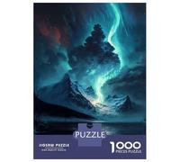 Puzzle 1000 Pièces pour Adolescents Blue Aurora Borealis Sky Puzzle pour Adultes Jeu Manuel Difficile Excellent Cadeau Anti-Stress 70x50cm/1000pcs