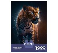 Puzzle 1000 Pièces pour Adolescents Blue Leopard Puzzles pour Adultes, Jeu De Réflexion, Assemblage De Motifs, Cadeaux d'anniversaire Et Cadeaux Uniques 38x26cm/1000pcs