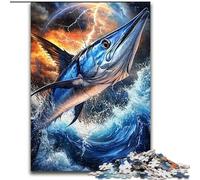 Puzzle 1000 pièces pour Adolescents Blue Marlin, Jeu Familial Anti-Stress, défi Difficile, renforce l'amour Entre Couples (Taille 50x75cm)