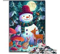 Puzzle 1000 pièces pour Adolescents Bonhomme de Neige, idéal comme Cadeau pour Toute la Famille à partir de 14 Ans (Taille 26x38cm)