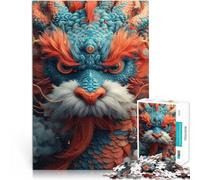 Puzzle 1000 pièces pour Adolescents Bonne année Dragon Séjour Anti-Stress pour Tuer Le Temps Cadeau d'anniversaire 38x26cm