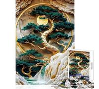 Puzzle 1000 pièces pour Adolescents Bonsaï doré Décoration Murale Jouet éducatif pour Les Jeux et Les défis pédagogiques Dimensions 38x52cm