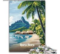 Puzzle 1000 pièces pour Adolescents Bora Bora Tropical Paradise, pour Les 14 Ans et Plus pour Un Jeu éducatif, Un défi, Un Jouet, Un Cadeau pour Les Anniversaires 50x75cm