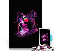 Puzzle 1000 pièces pour Adolescents Border Collie Jeu Familial Anti-Stress Défi Difficile Car C'est Un pour Toute la Famille 38x26cm
