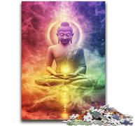 Puzzle 1000 pièces pour Adolescents Bouddha Arc-en-Ciel Jeu Stimulant et Jeu Familial Idéal comme Cadeau pour Toute la Famille 50x75cm