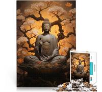 Puzzle 1000 pièces pour Adolescents Bouddha - Sérénité sculptée Analyse et logique avec Affiche et Feuille de Questions correspondantes 26x38cm