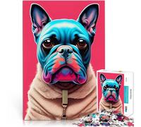 Puzzle 1000 pièces pour Adolescents Bouledogue Anglais Jouets de Jeu pour Cadeau Familial Améliorer la mémoire 38x26cm