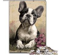 Puzzle 1000 pièces pour Adolescents Bouledogue français, à partir de 14 Ans, pour s'amuser en Famille et Jouer Le Soir, Collection d'artistes, Beaux-Arts (Taille 26x38cm)