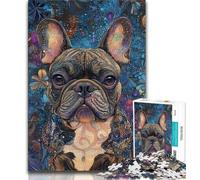 Puzzle 1000 pièces pour Adolescents Bouledogue français Puzzle éducatif pour Adolescents idéal comme Cadeau pour Toute la Famille 75x50cm