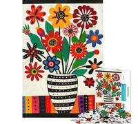 Puzzle 1000 pièces pour Adolescents Bouquet de Fleurs colorées Activités Amusantes à la Maison améliore la mémoire Jeu Pratique adapté aux 14 Ans et Plus (50x75cm)