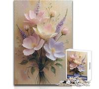 Puzzle 1000 pièces pour Adolescents - Bouquet de Fleurs délicat - Jeu intellectuel pour améliorer la mémoire - Cadeau d'anniversaire - Dimensions:38x52cm